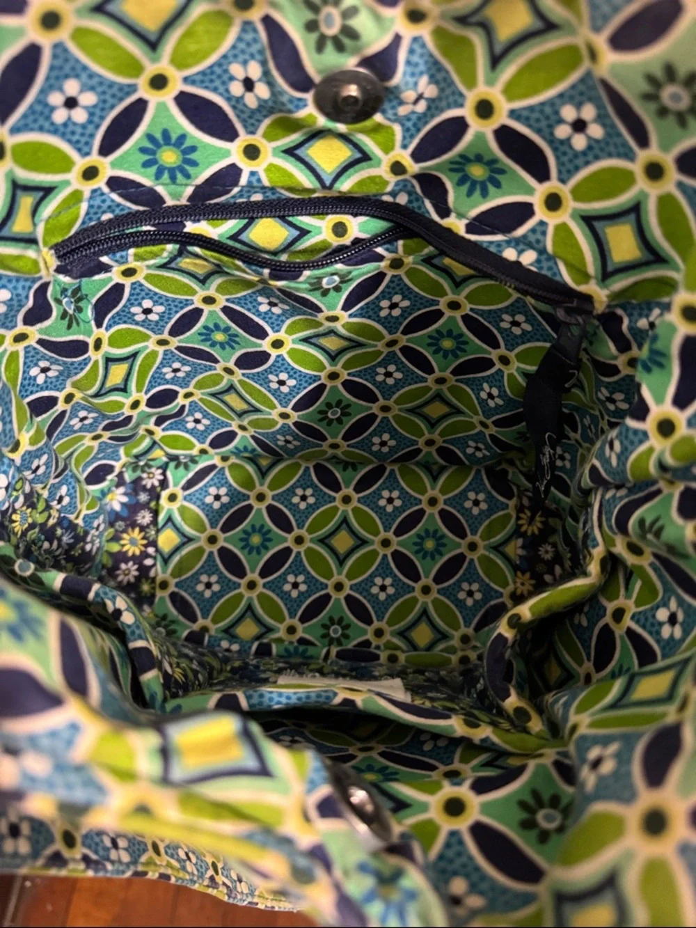 Vera Bradley Green and Blue Quilted Tote